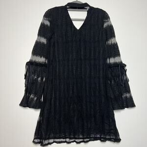 laundry by shelli segal cocktail party choker dress Black Lined Lace Size 2